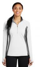 Sport-Tek® Ladies Sport-Wick® Stretch Contrast 1/2-Zip Pullover